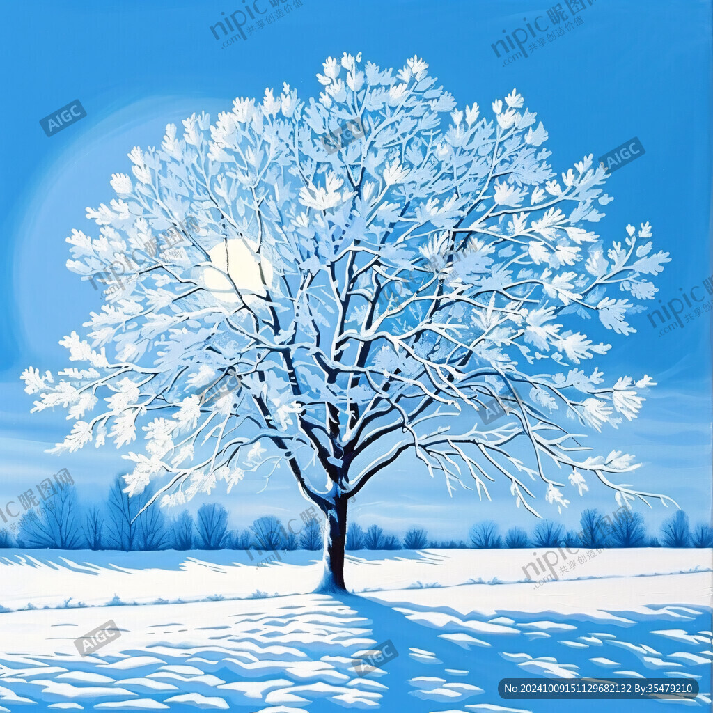 冰雪樹掛素材