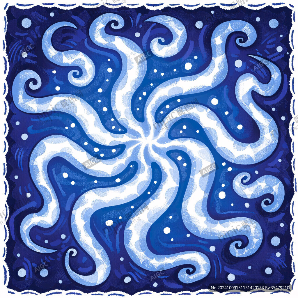 藍色夢幻圖案