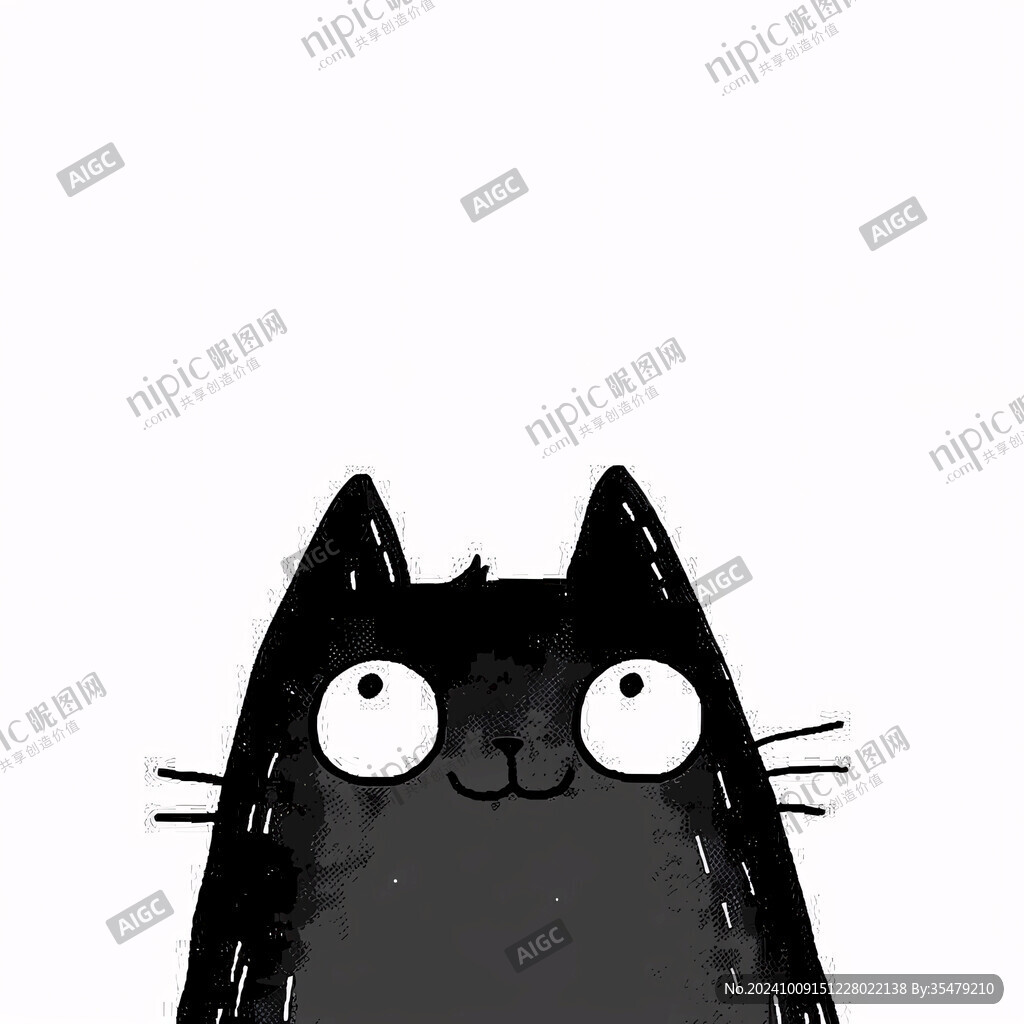 小黑貓插畫