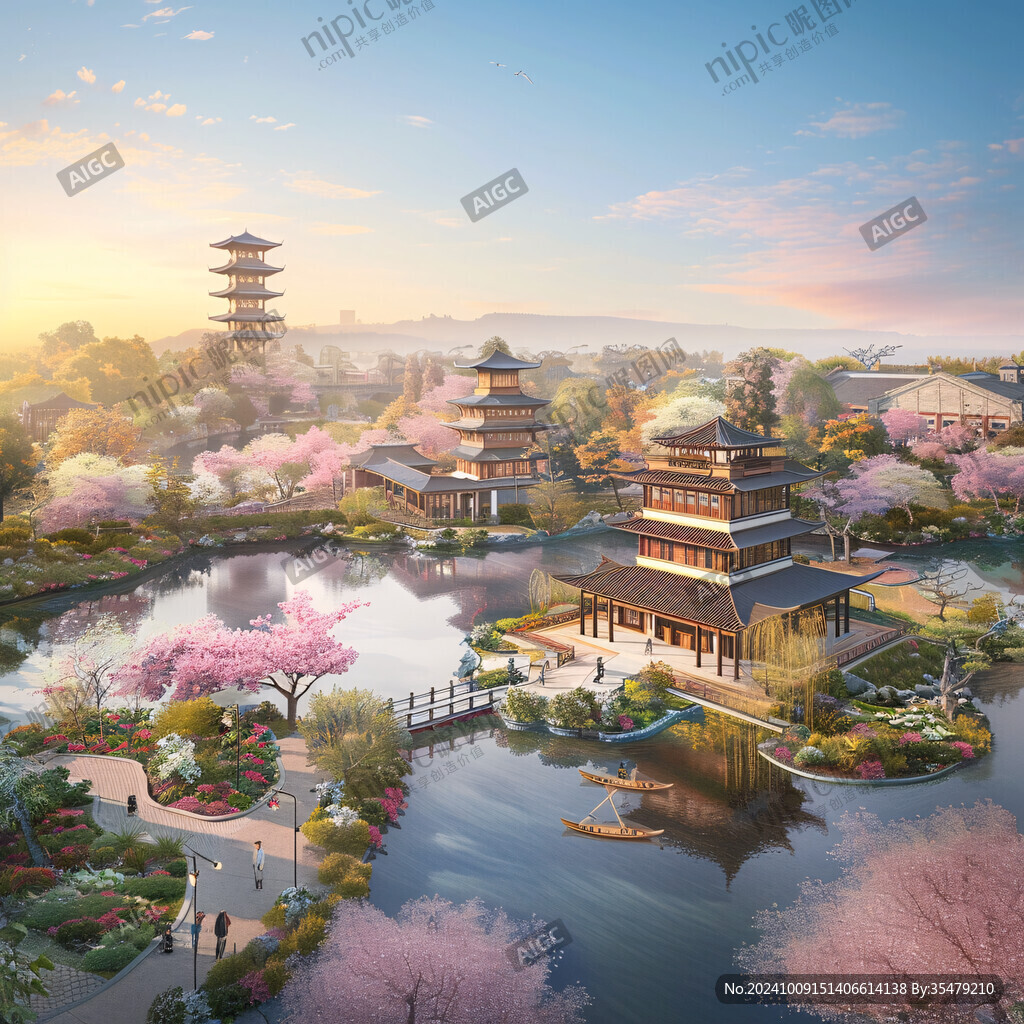 中式塔樓公園