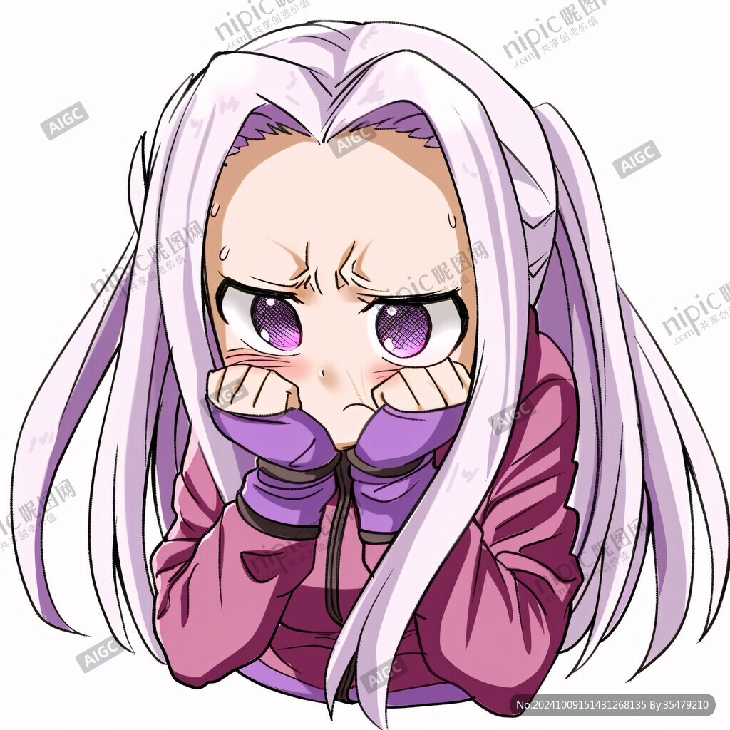 卡通粉色頭發小女孩