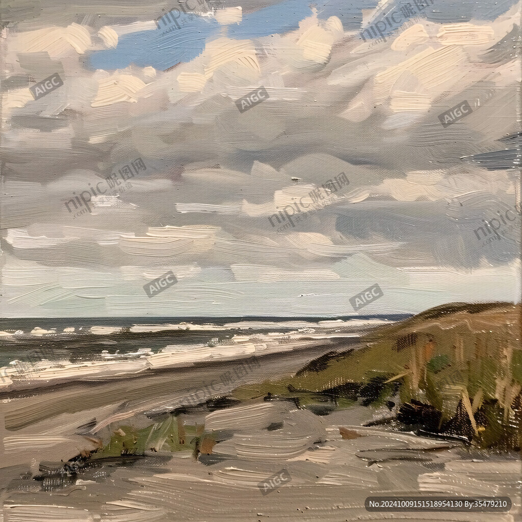 海灘風景畫