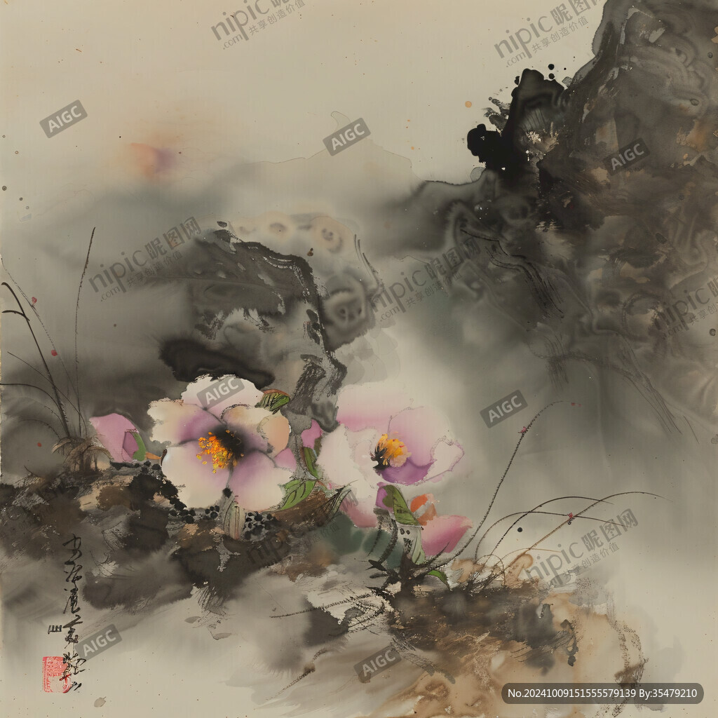 水墨國畫玻璃印花