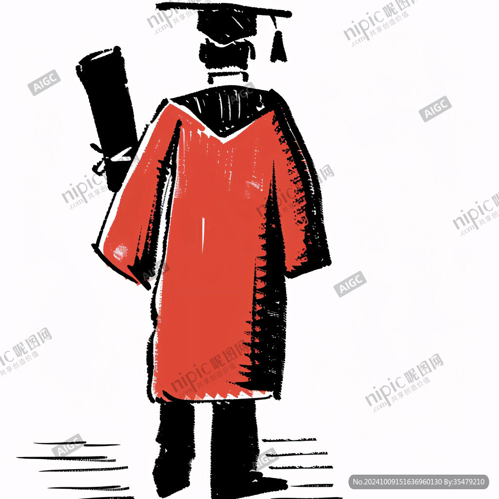 學士服學生插畫