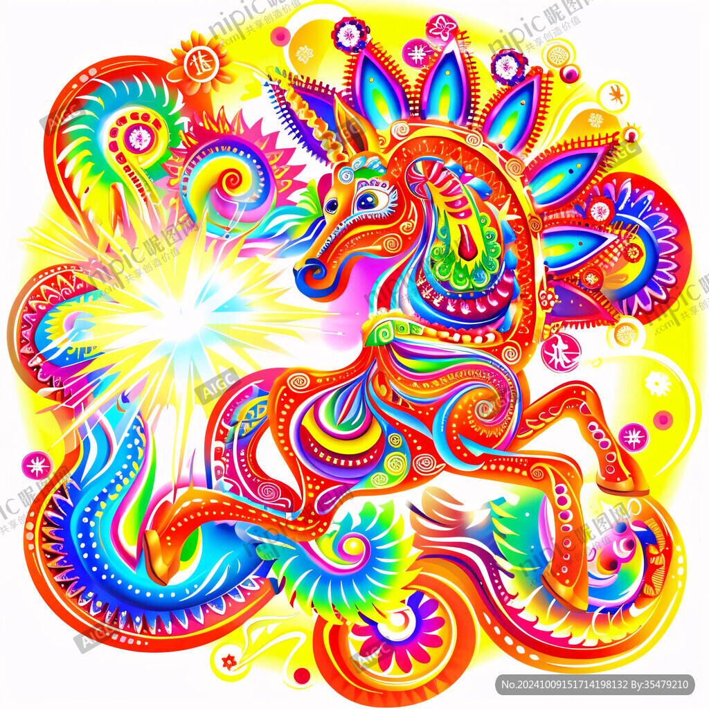 現(xiàn)代插畫抽象馬素材