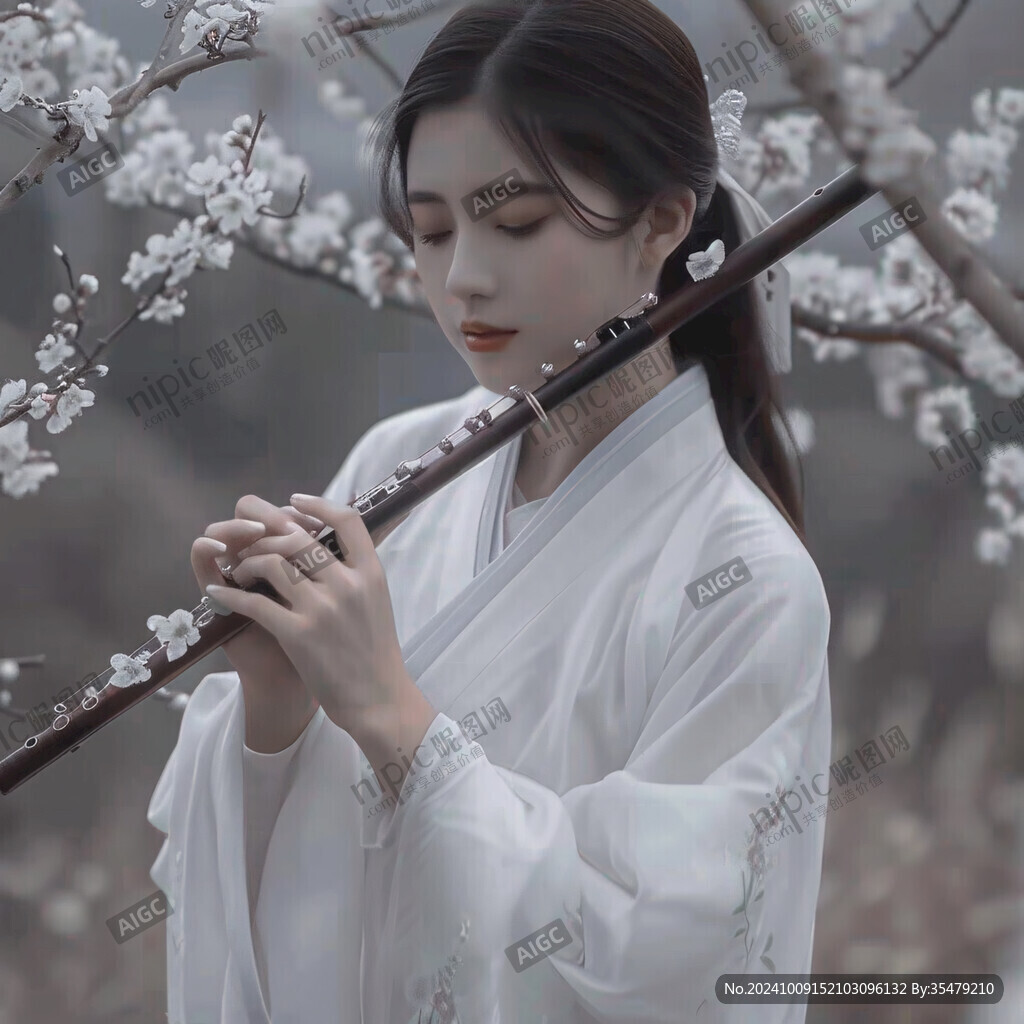 吹笛子美女