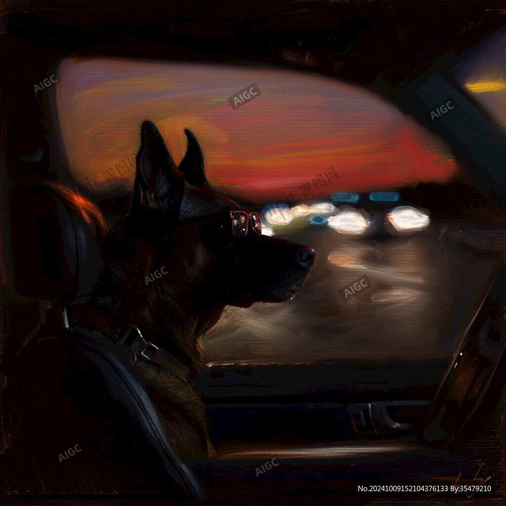 杜賓犬插畫