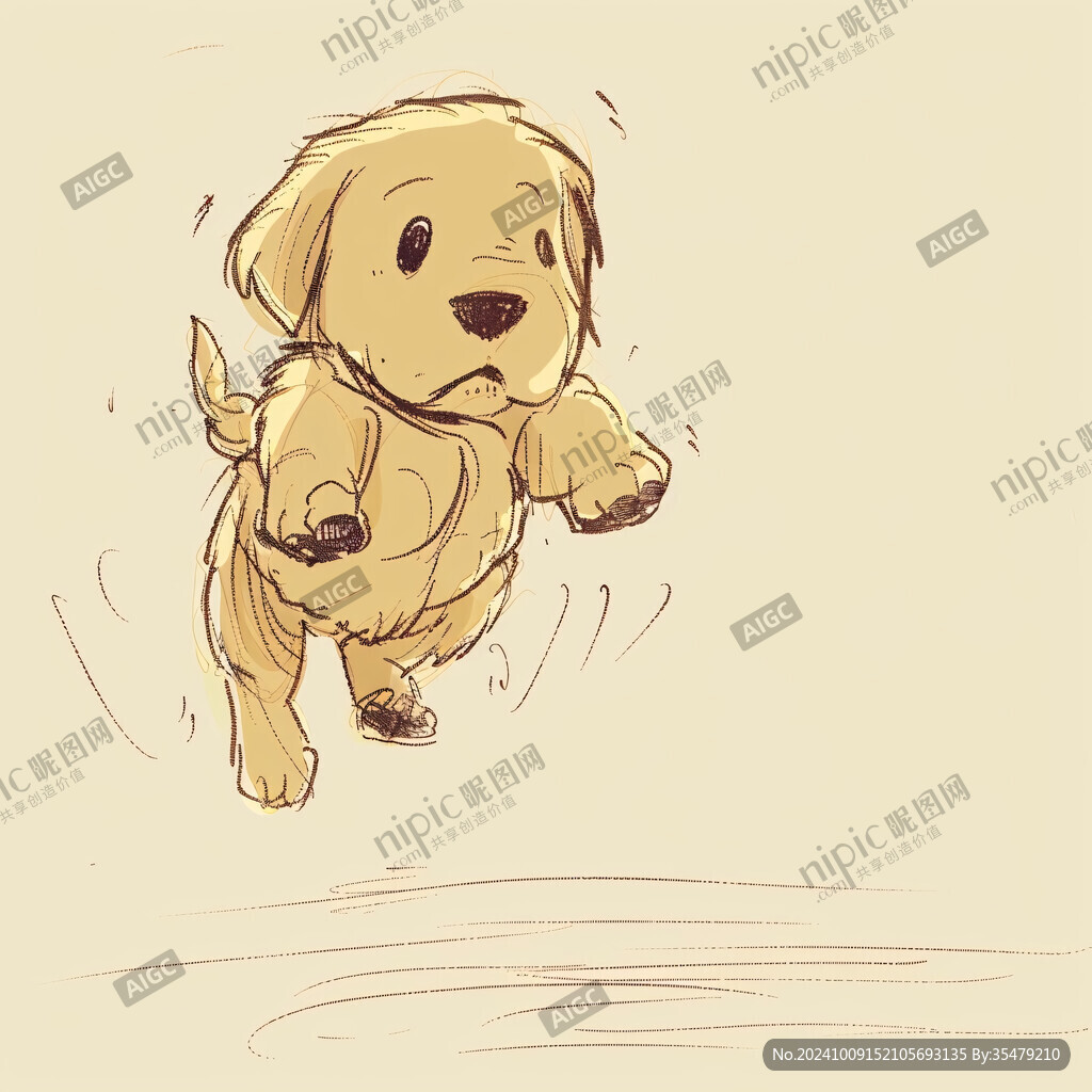 金毛犬插畫