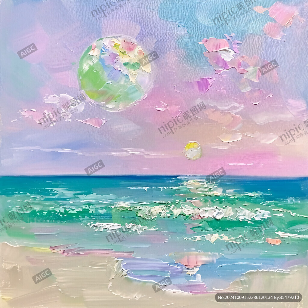 玻璃珠球海洋抽象畫