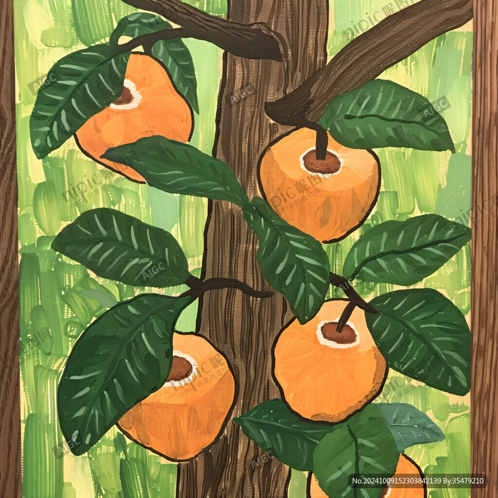 吊干杏插畫
