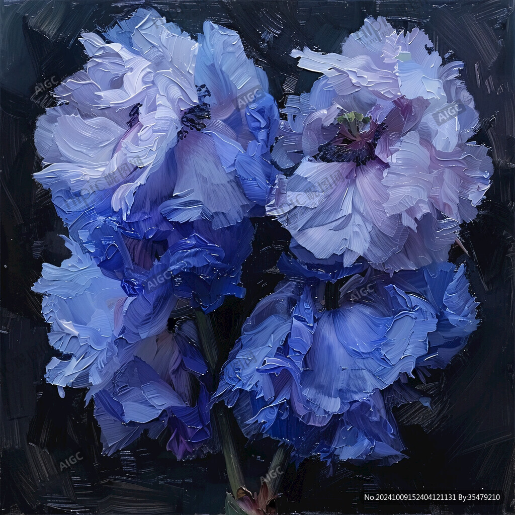 油畫風(fēng)格鳶尾花素材