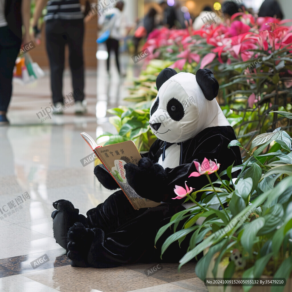 看書的小熊貓