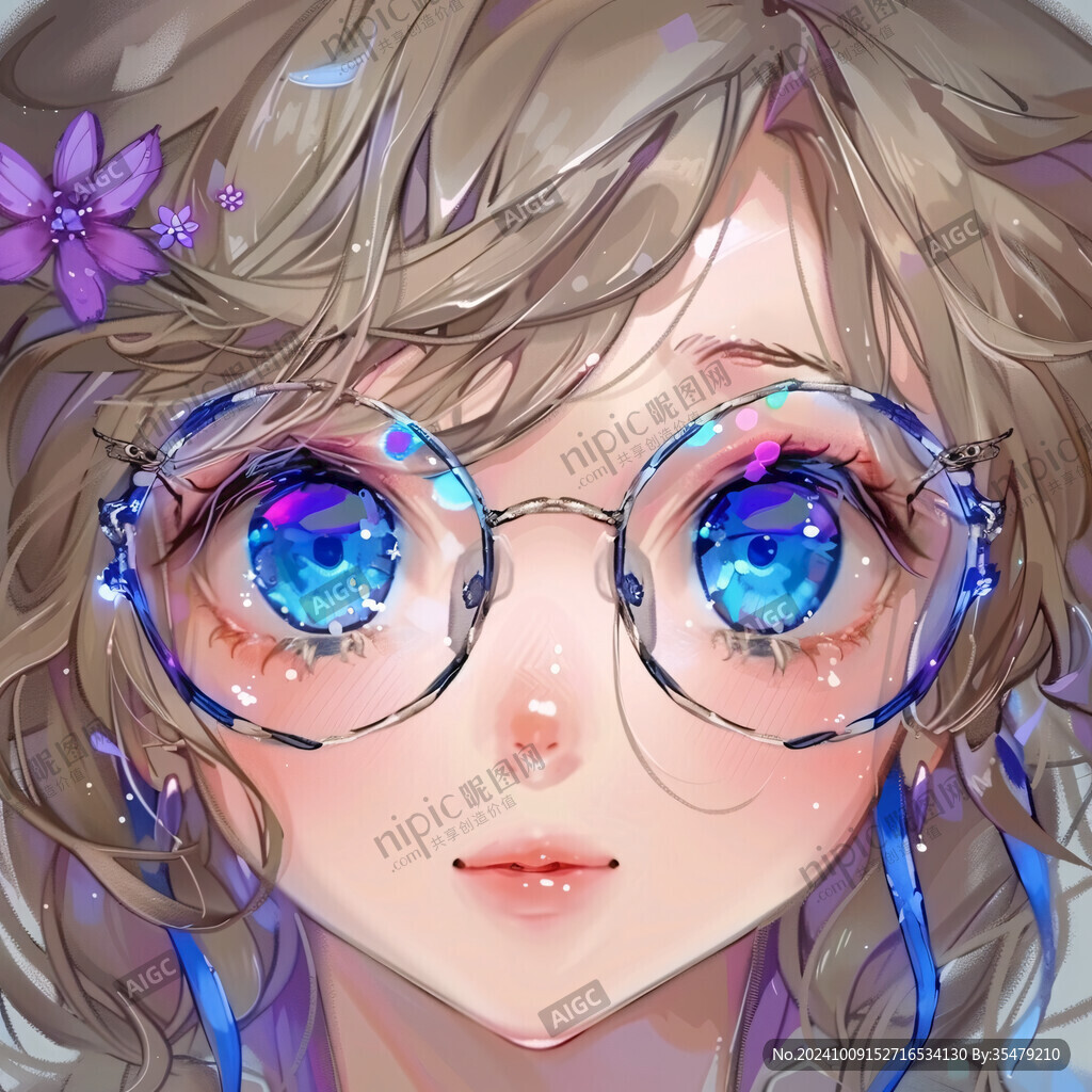 眼鏡女孩插畫