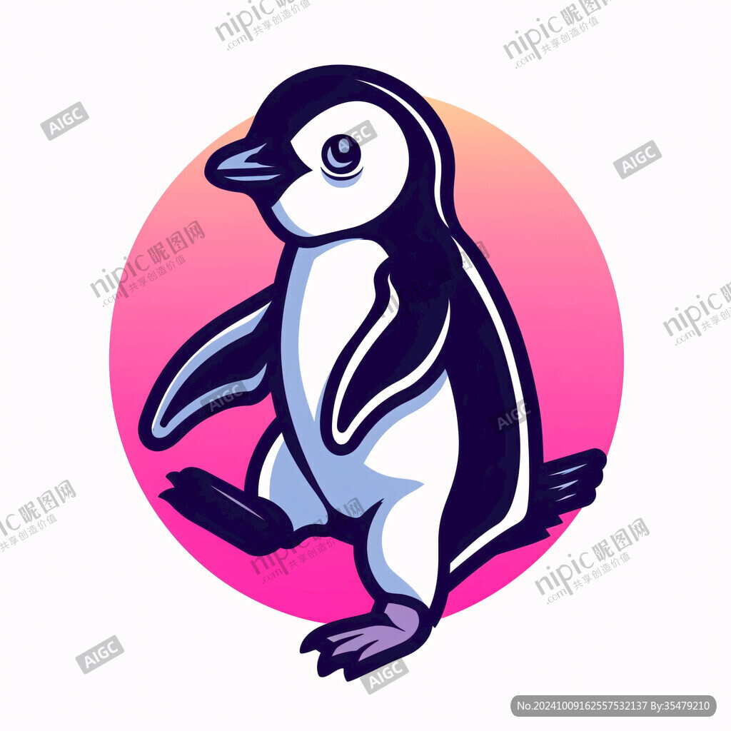 卡通動物企鵝插畫