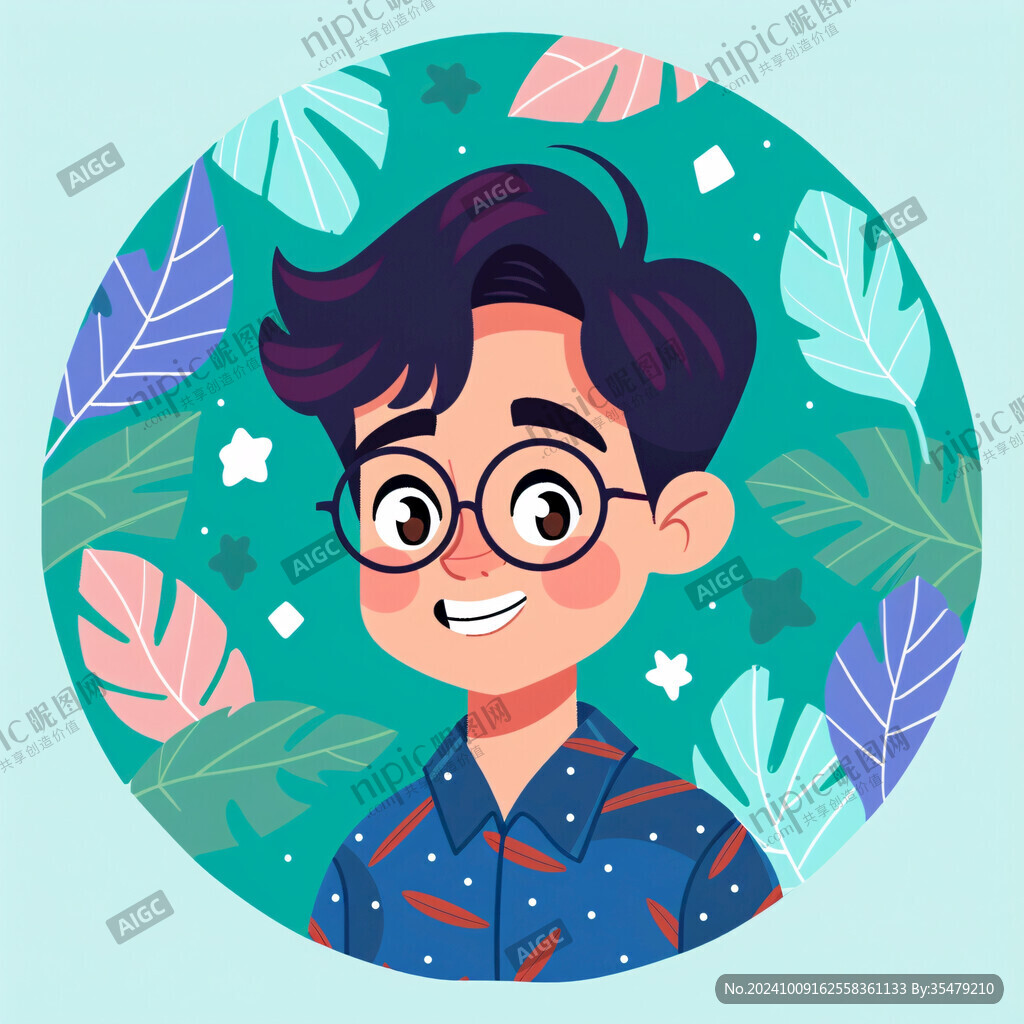 插畫男孩扁平化