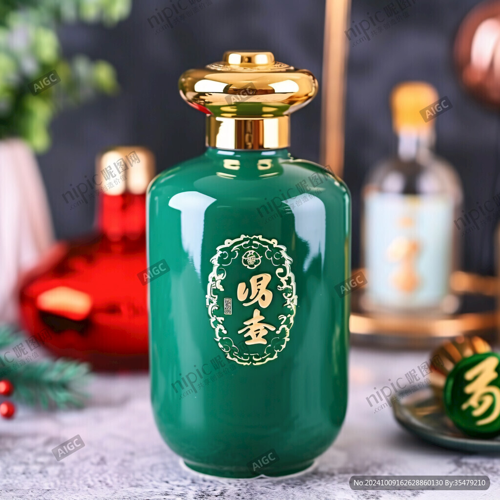 綠色陶瓷酒瓶