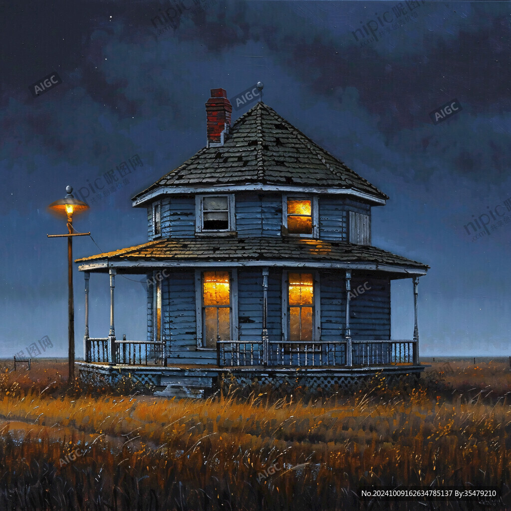 蘆葦蕩小屋傍晚陰云