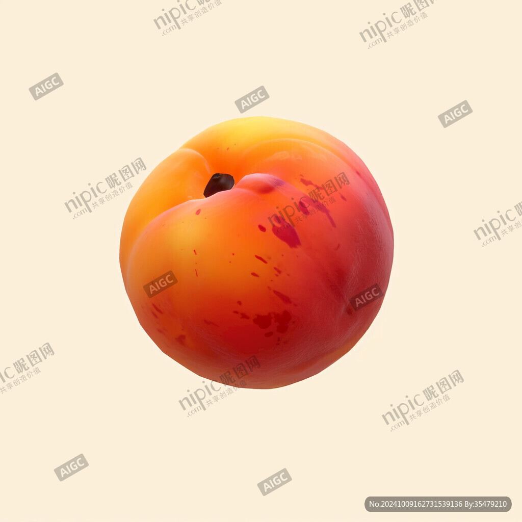 手繪寫實黃桃