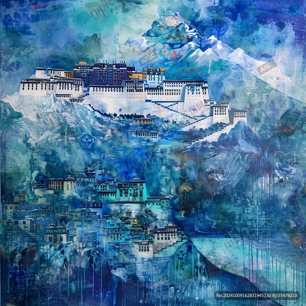 布達拉宮水彩