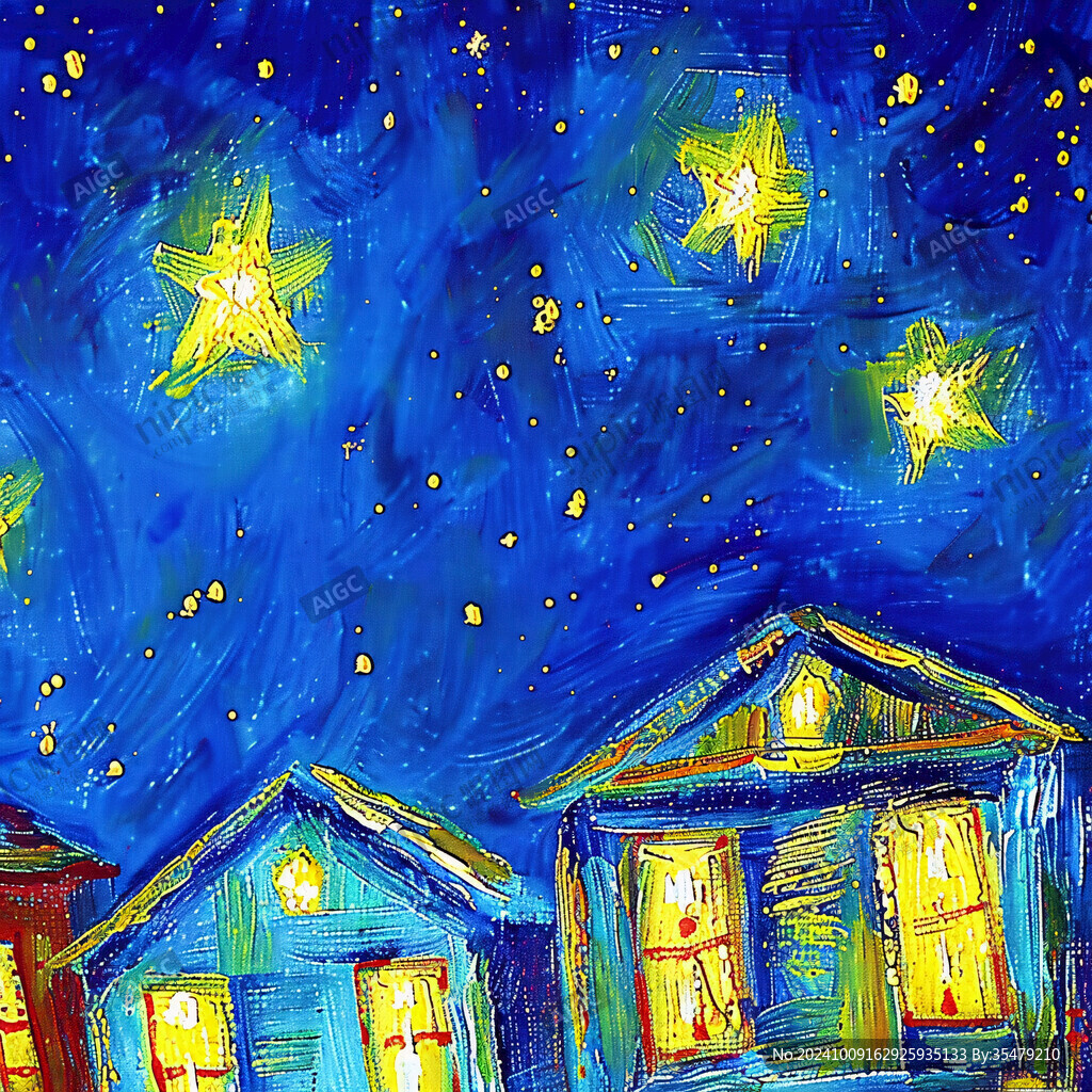 星夜油畫