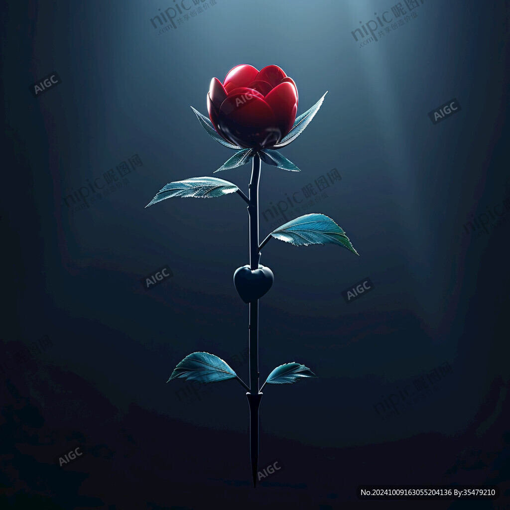 3d紅色花