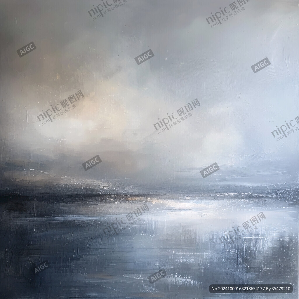 水面倒影油畫
