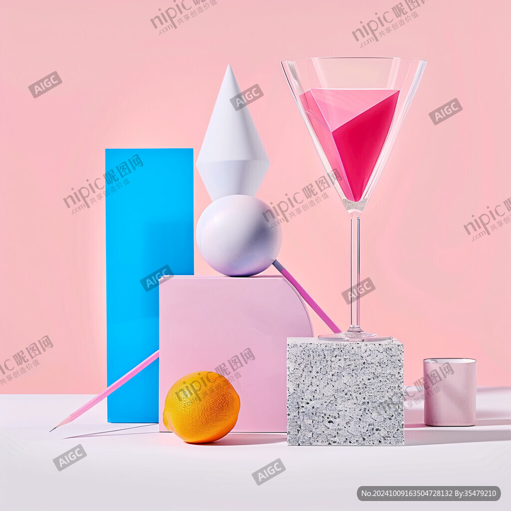 幾何圖形與柔和色彩的組合圖片