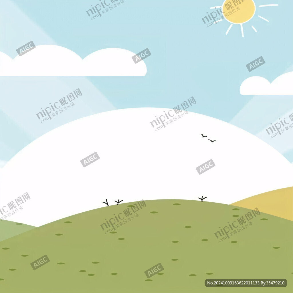 草原扁平風(fēng)插畫