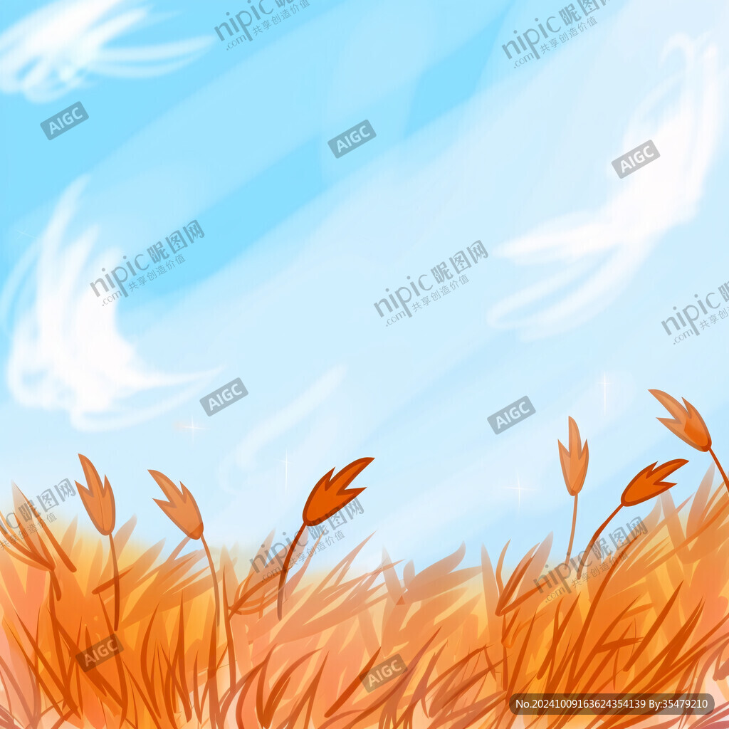 手繪蘆葦地