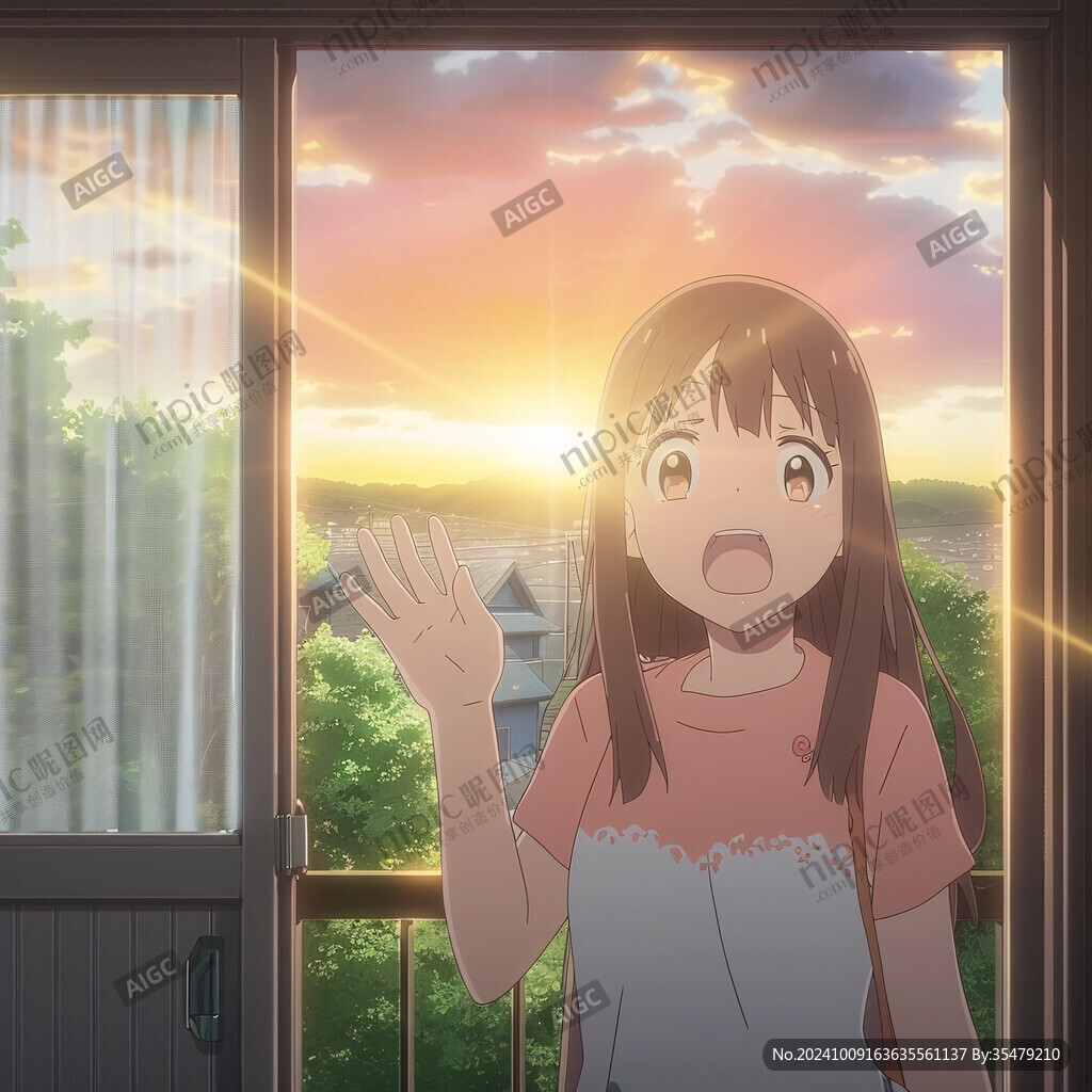 望著窗外的女生