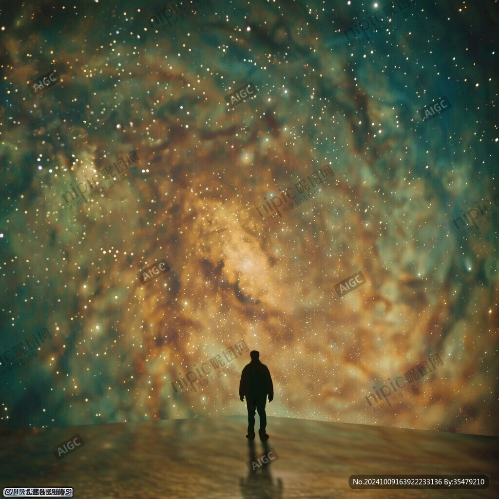 酷炫星空地面貼畫