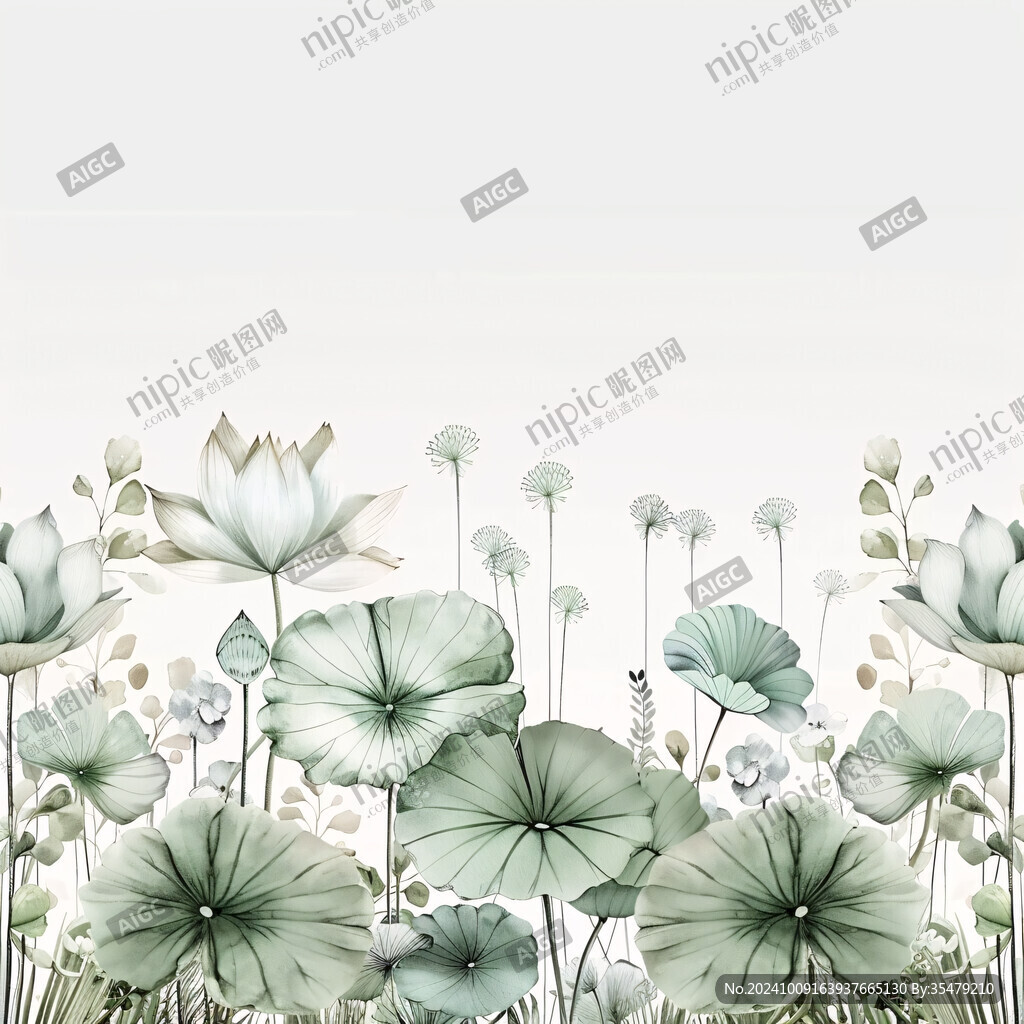 荷花手繪背景