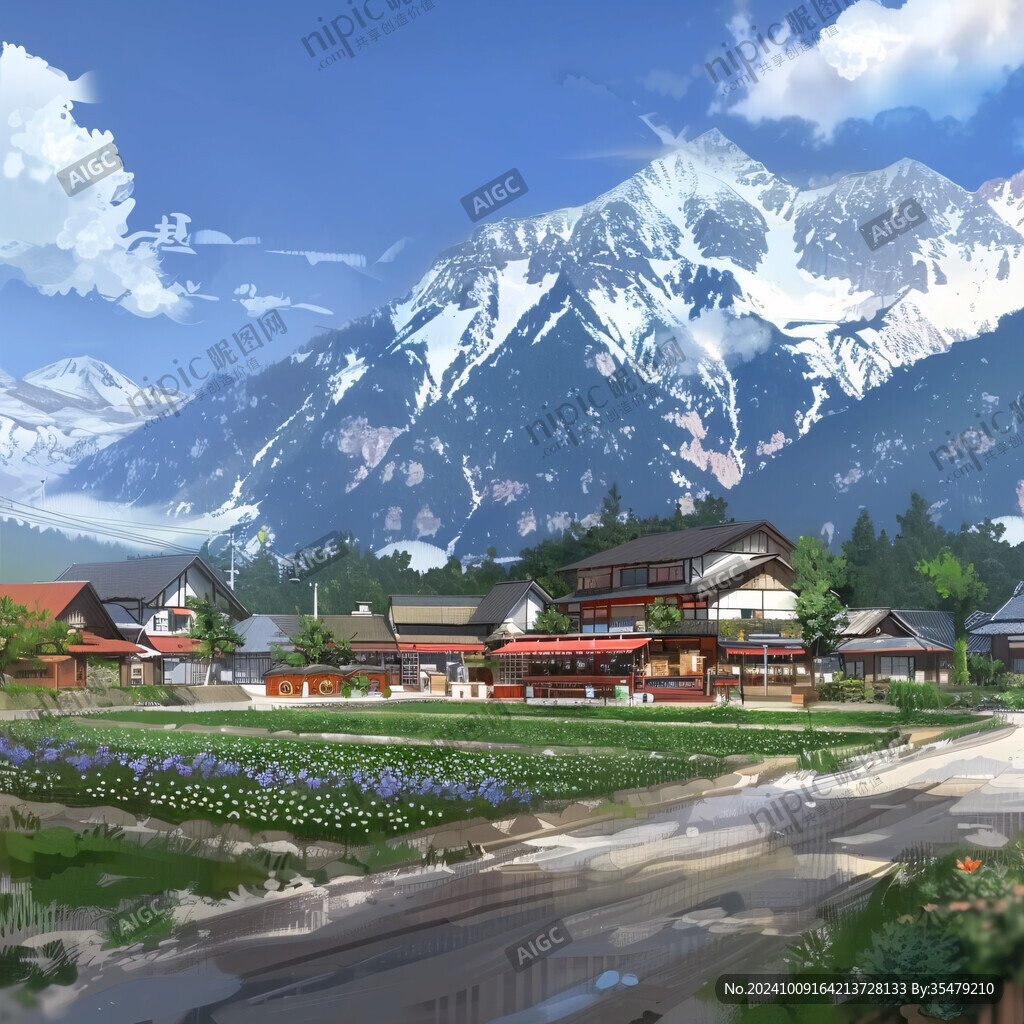 南迦巴瓦峰插畫