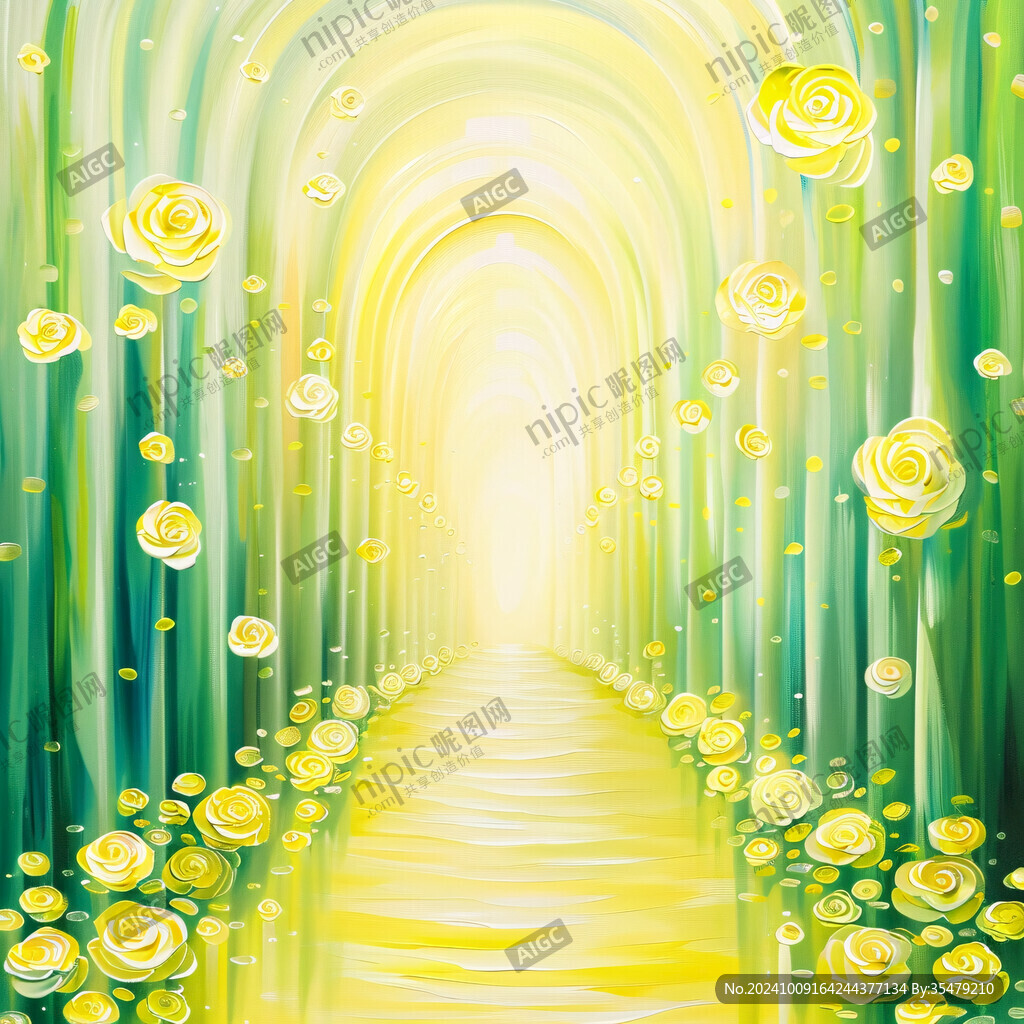 鮮花燈光隧道