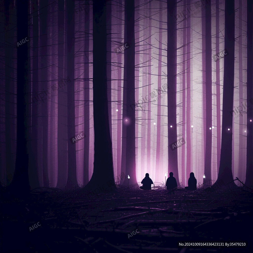紫色森林主題場景