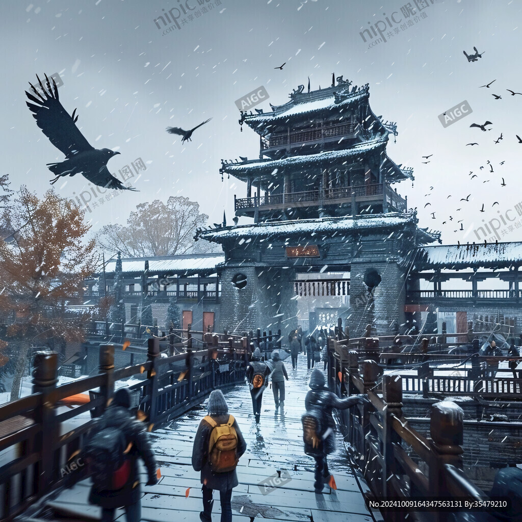 鎮(zhèn)淮樓插畫(huà)