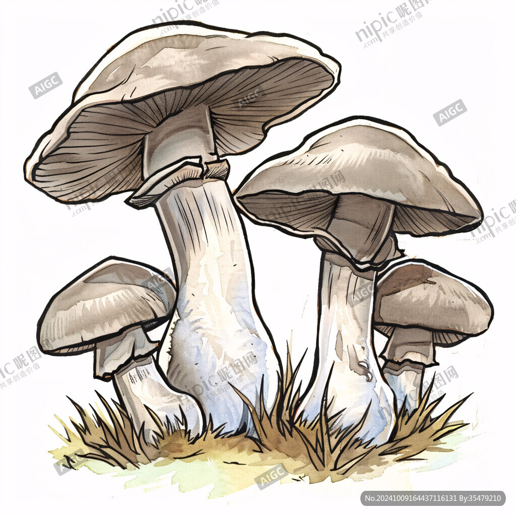 鳳尾菇手繪插畫(huà)