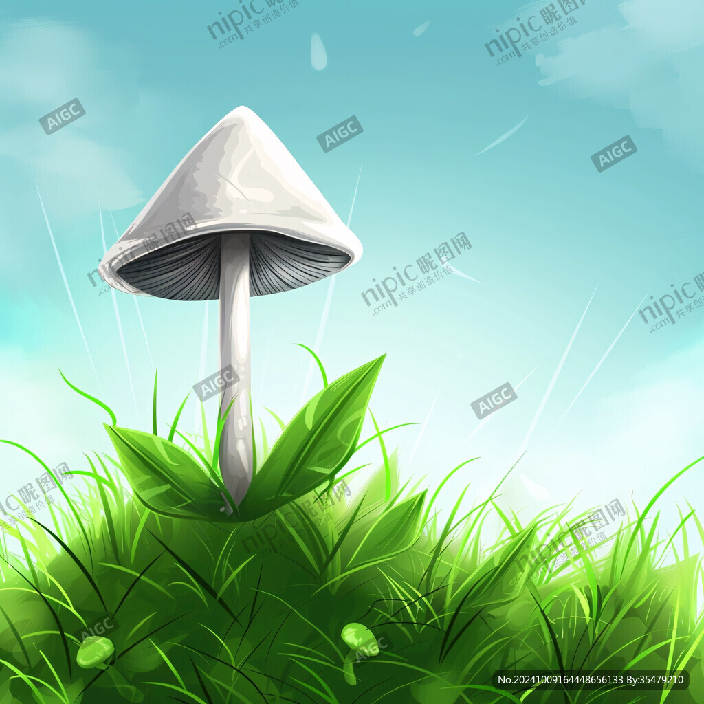 雞樅菌插畫