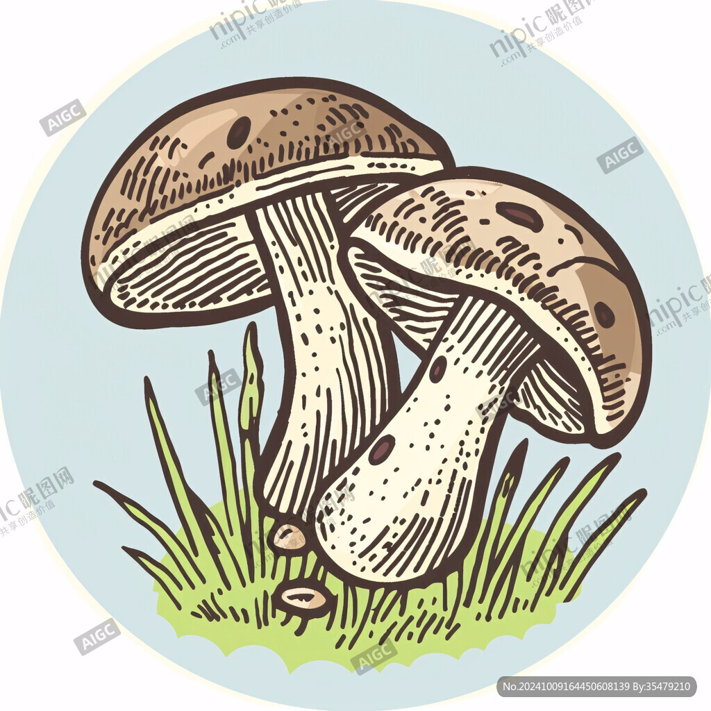 手繪香菇插畫(huà)