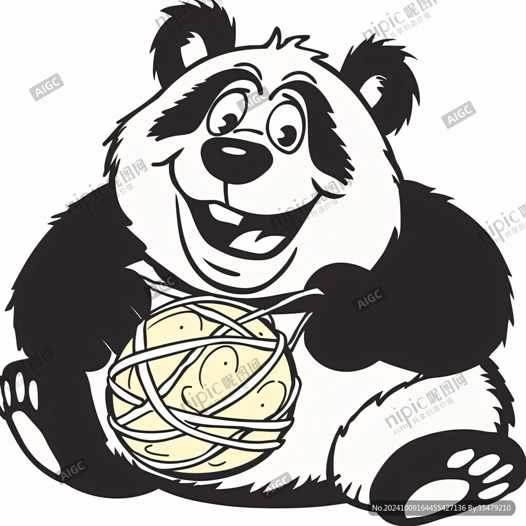 熊貓抱菠蘿圖案