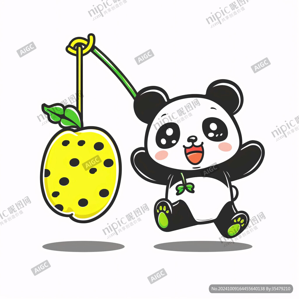 熊貓抱菠蘿圖案