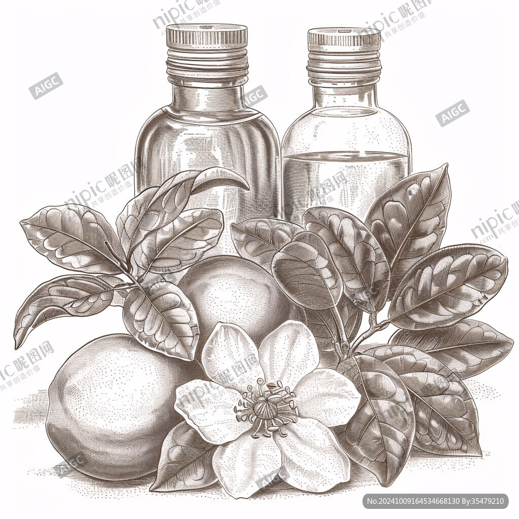 精油香薰手繪插畫