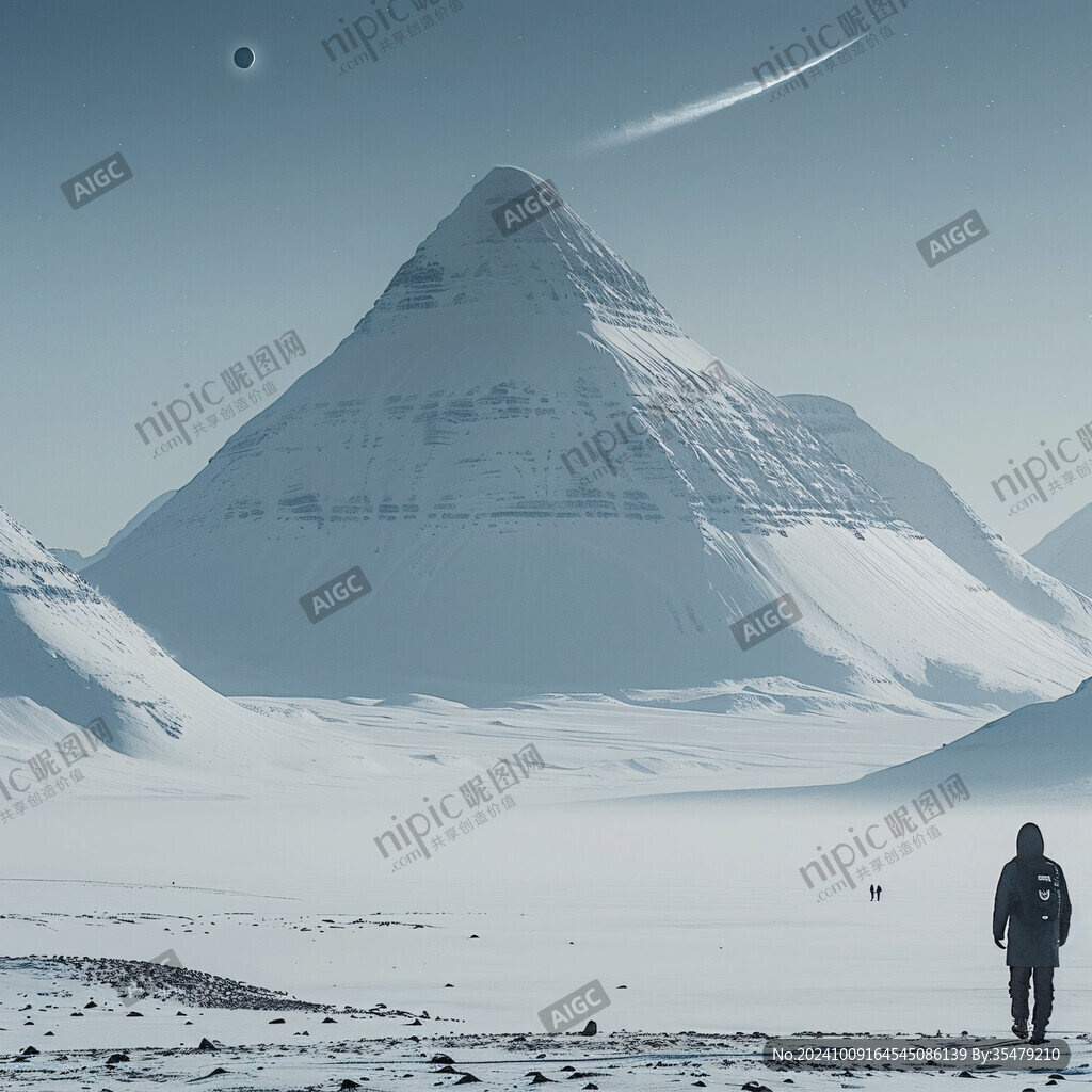 冬季戶(hù)外登山雪景