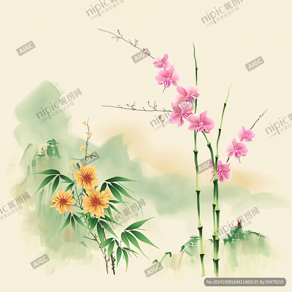 竹子風(fēng)景畫