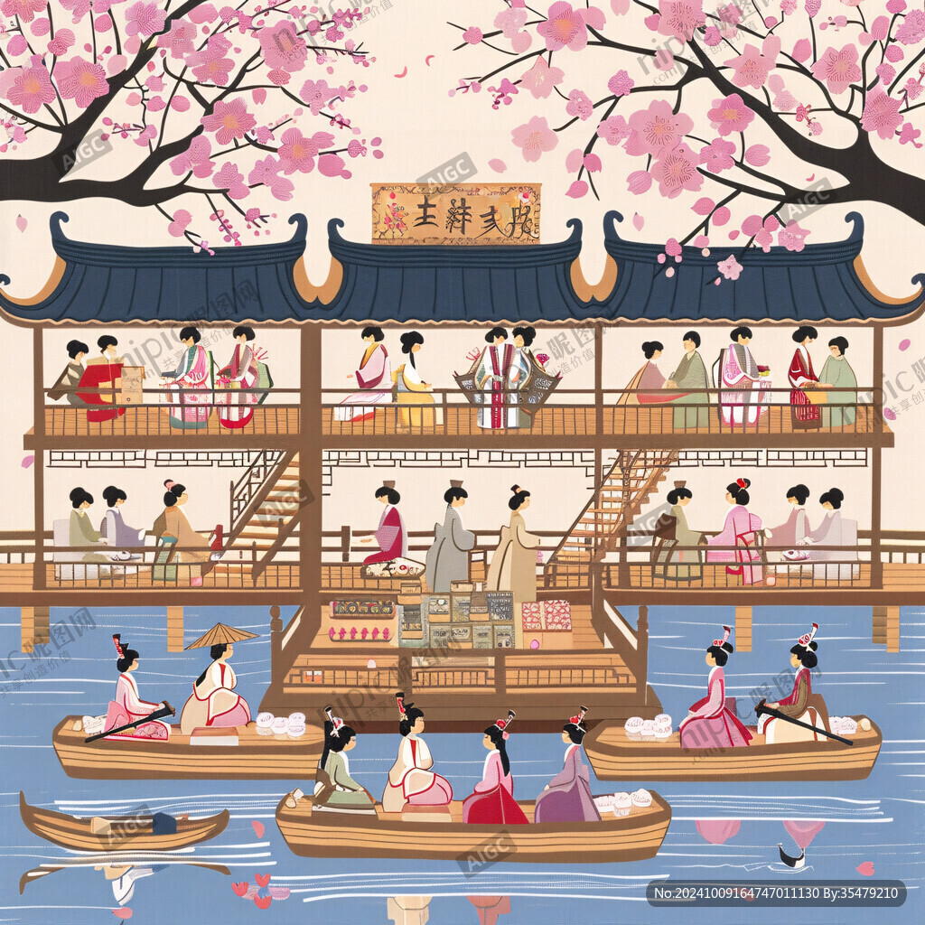 莫愁湖插畫