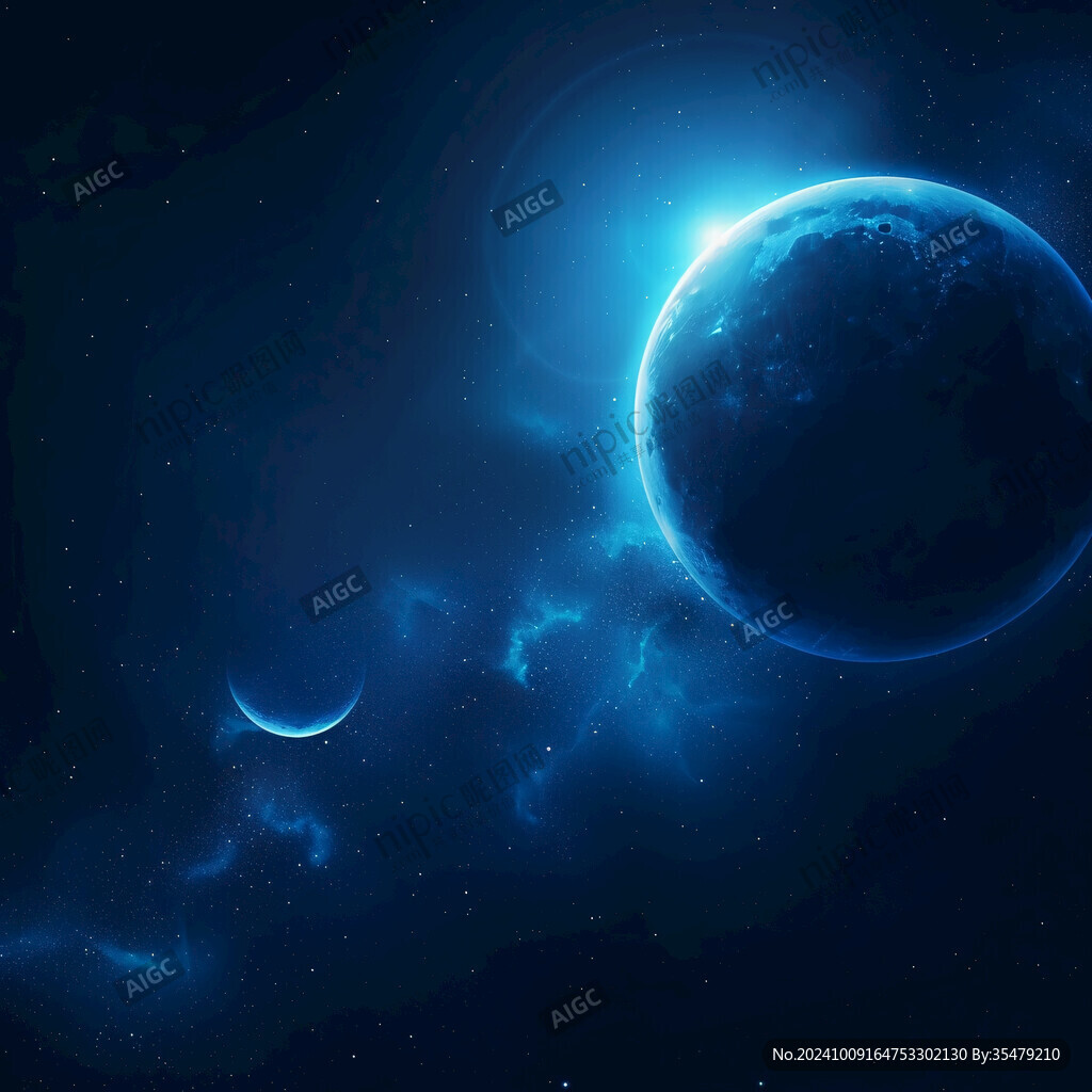 藍(lán)色星空星球元宇宙