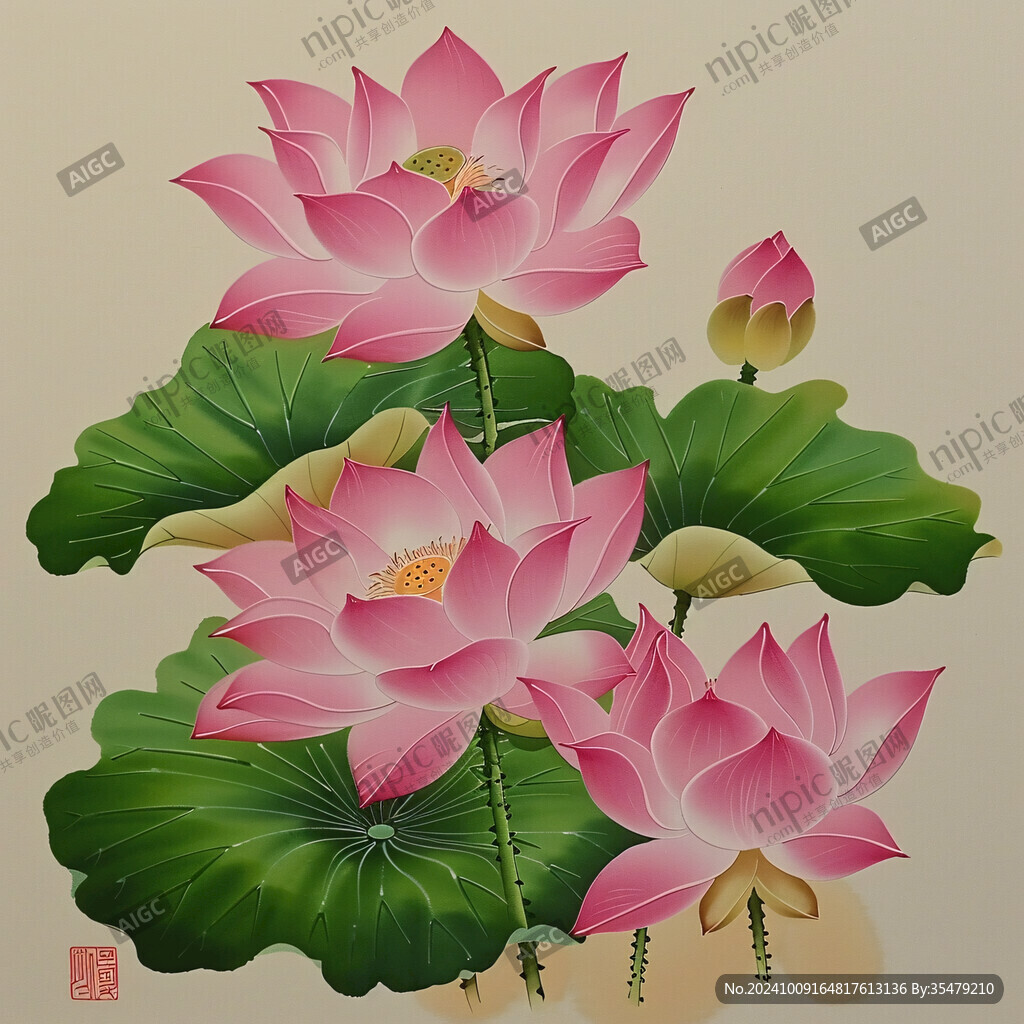 3d立體荷花