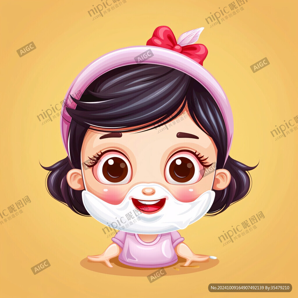 小女孩美容養(yǎng)顏插畫