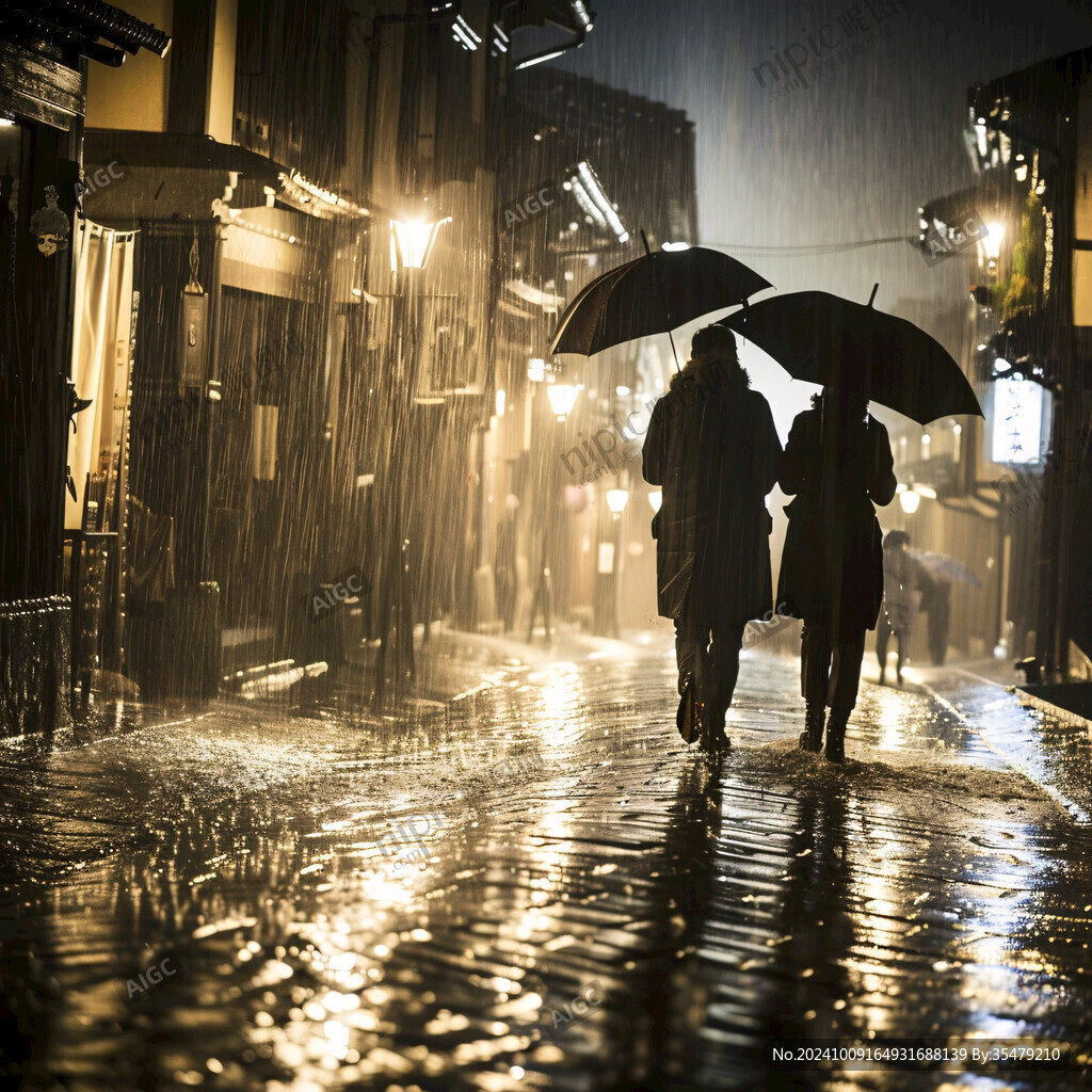 雨中的兩個人