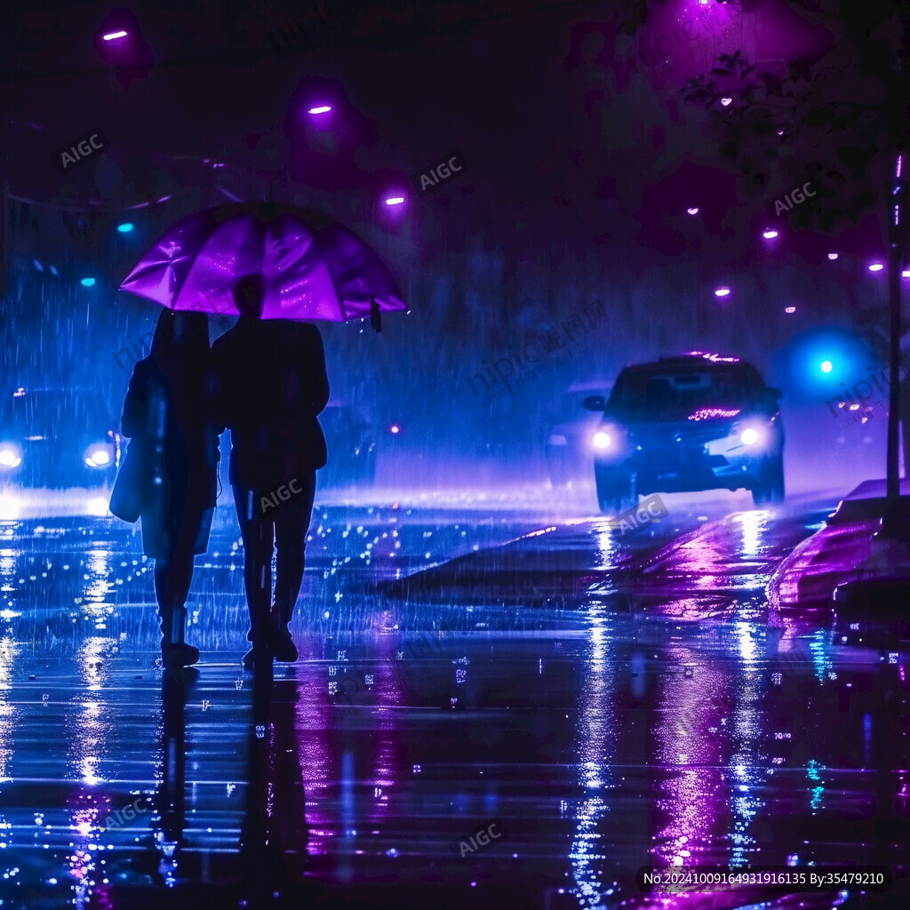 雨夜行人與車輛
